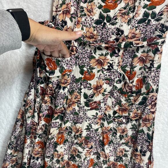 MNG Casual Floral Wrap Dress S Short Sleeve Tie Waist Boho Cottagecore Size 4 - Picture 7 of 15
